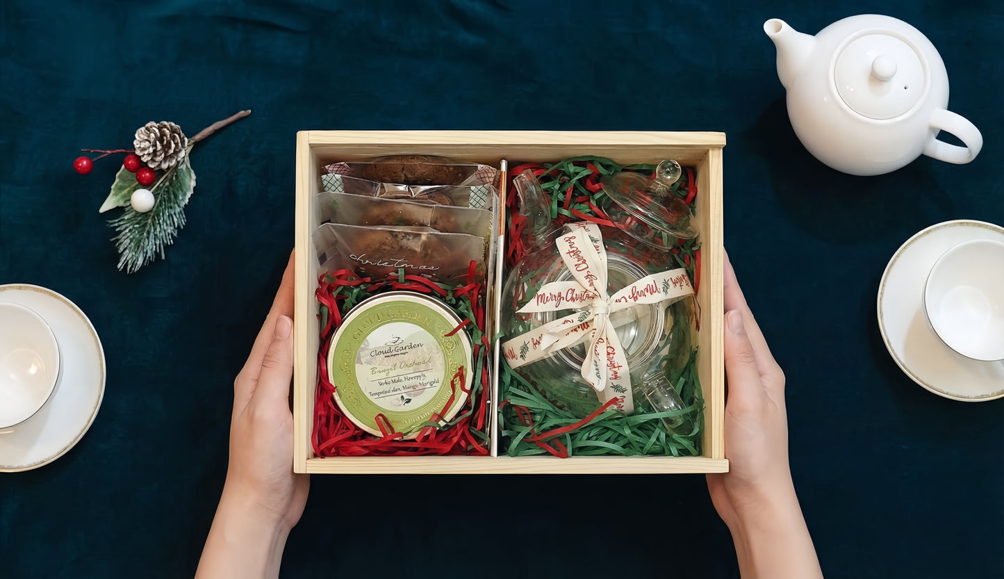 聖誕限定！精美木盒禮盒 | 自選組合2款風味茶/品茶茶壺組合