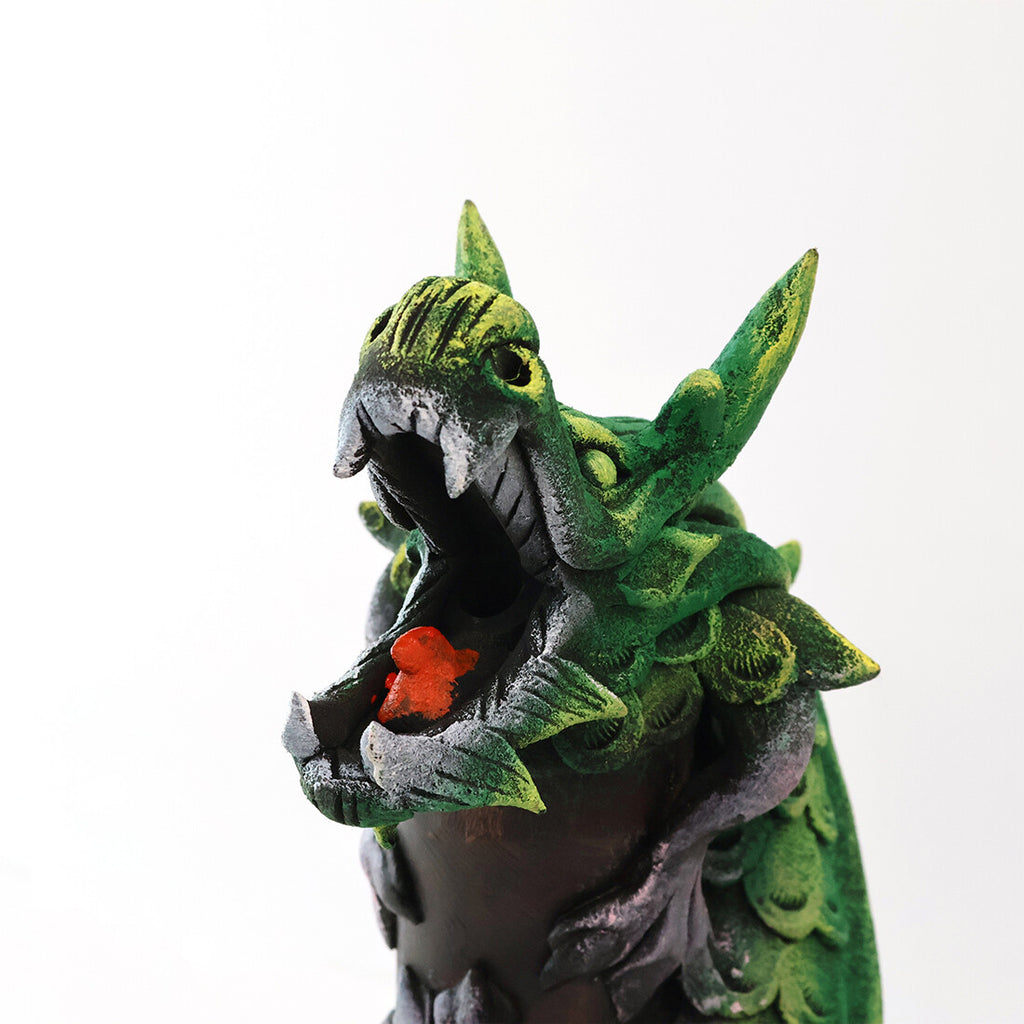 龍吐祥雲 — 泰國手作青龍盤柱立體兩用香爐